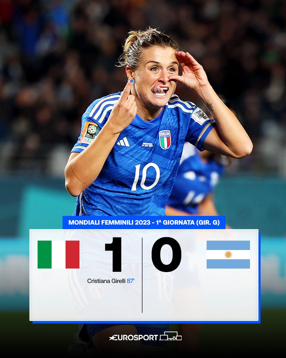 ESORDIO VINCENTE PER L'ITALIA AI MONDIALI 💪⚽🇮🇹

Il gol di Cristiana Girelli stende l'Argentina a pochi minuti dal termine e regala i primi 3 punti alla Nazionale

#FIFAWWC | #ITA | #Nazionale | #LeAzzurreSiamoNoi