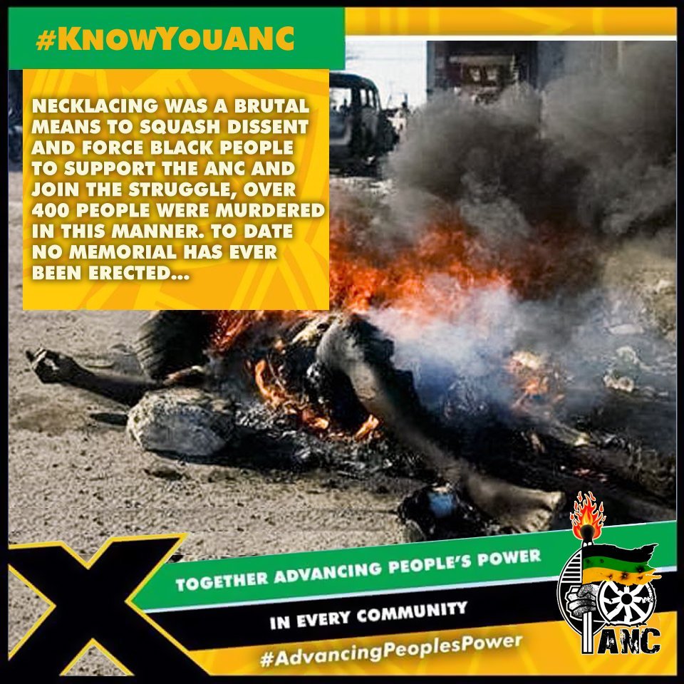 Rifrug2022's tweet photo. @10ieMB Please let us not forget #necklacing done by this terrorist and his wife! What @ZeldalaGrangeSA want people to forget when she paints him as a saint is they would set their victims on fire while being alive. https://t.co/yuihSw8921
