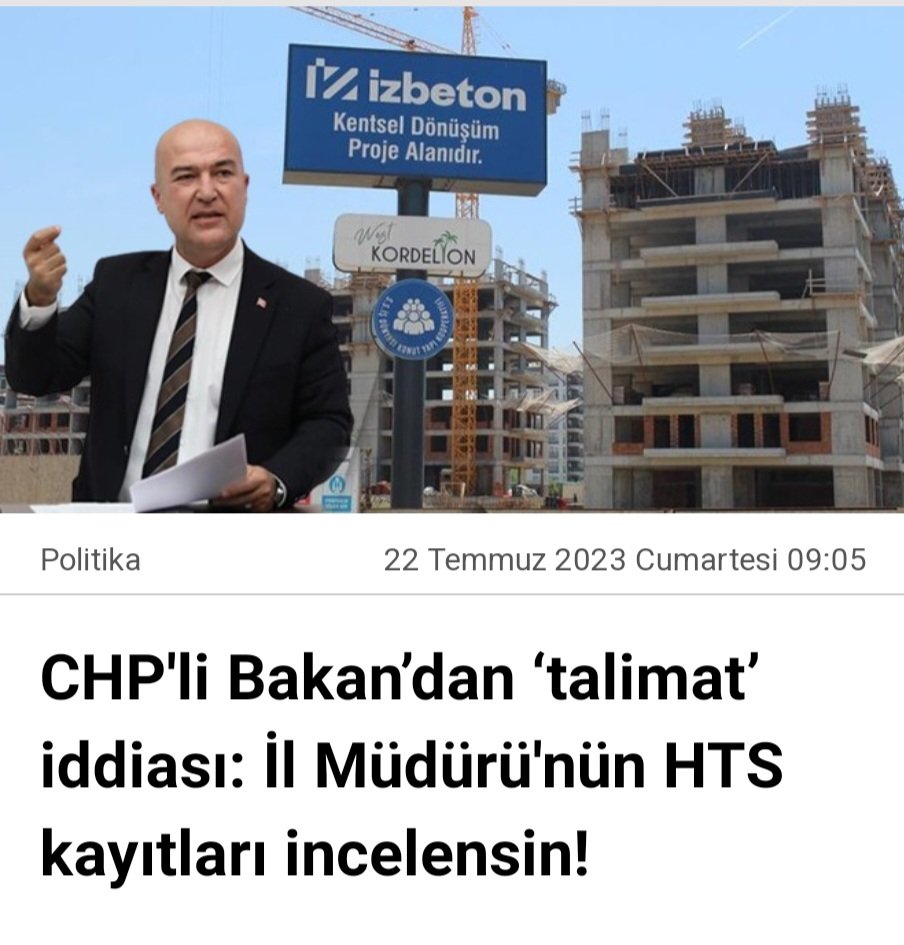 Murat Bakan kendisini mahkeme yerine koymuş Çevre Şehircilik İl Müdürümüzün HTS kayıtlarını istemiş.

Ajanlığa, şantaja montaja meyiliniz var biliyoruz. Parti büyüklerinizin gizli toplantılarında gözlerimiz seni de aradı.

Birinin arama kayıtları söz konusu olacaksa İZBETON Genel