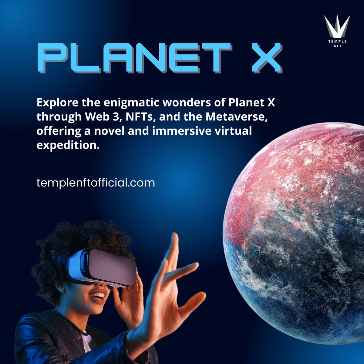 PlanetXnft_'s tweet photo. ๐๐ Join the most immersive virtual expedition to #PlanetX! ๐ช Unravel its enigmatic wonders through Web 3, NFTs, and the Metaverse, creating an unforgettable adventure like never before! #ExploreTheUnknown #Web3 #NFTs #Metaverse #VirtualExpedition ๐ฐ๏ธ๐#MondayMotivation #opensea https://t.co/5r8Fycf339