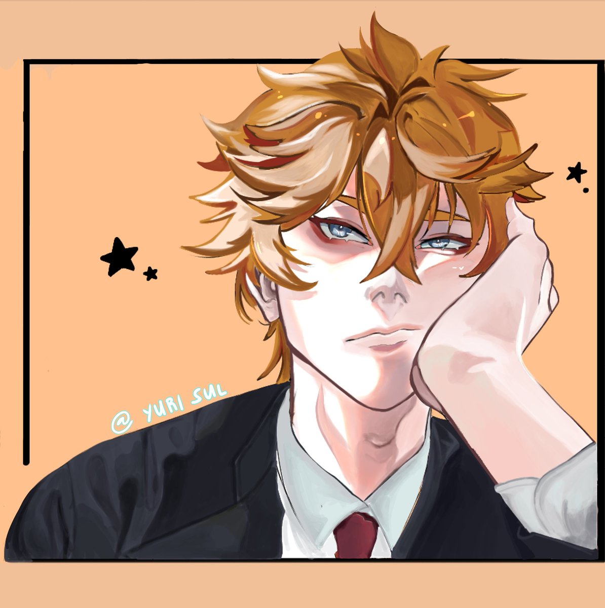 HimeGappy's tweet photo. Never got the chance to finish the whole canvas of him. Made this for his birthday www (late)

#GenshinImpact #childe #tartaglia #genshintwt #Genshinlmpact #ibispaint #art https://t.co/d2zazR1hmY