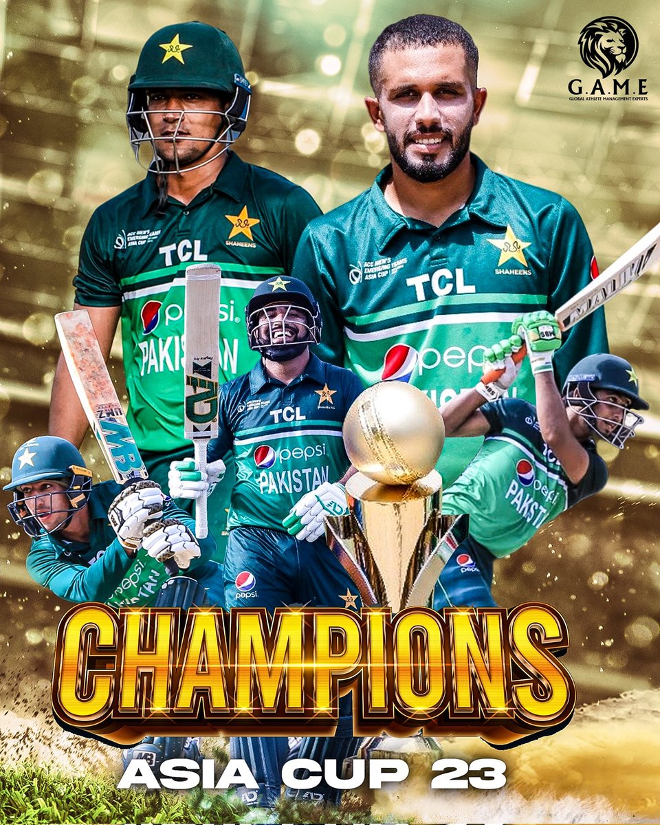 - Congratulations to our boys on winning the Emerging Asia Cup, good overall team performance & a special knock by Tayyab Tahir 👏 keep up the hardwork boys, many more wins to follow 💪 #PakistanZindabad #IamGAME #Cricket #Pakistan