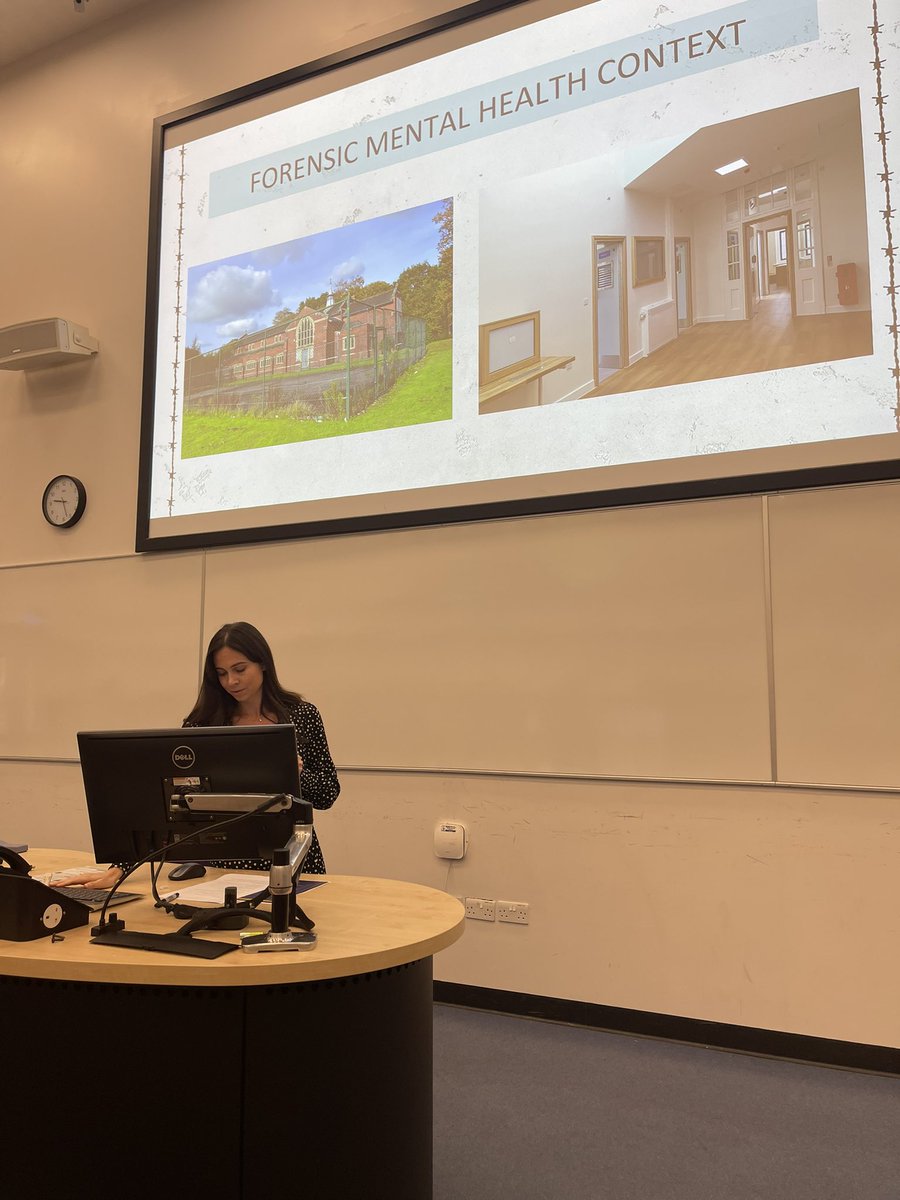 UoSPsychD's tweet image. Devon Rodwell: forensics services are unfriendly environments both inside and out - for service users and the staff that work there
#Psychology #DClin #PsychD #Research