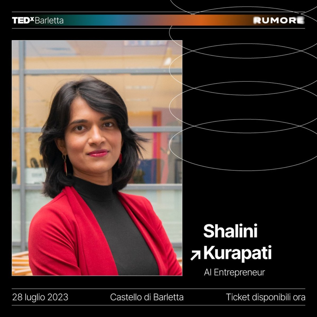 Mark your calendars for 28th July, our CEO @shalini_kr will be a speaker at @TEDxBarletta! 📍 Where: Castello di Barletta ⏰ When: 28th July from 4.30 PM To know more about the lineup of speakers and to secure your tickets, visit: bit.ly/tedxbarletta23 #TEDx #TEDxBarletta