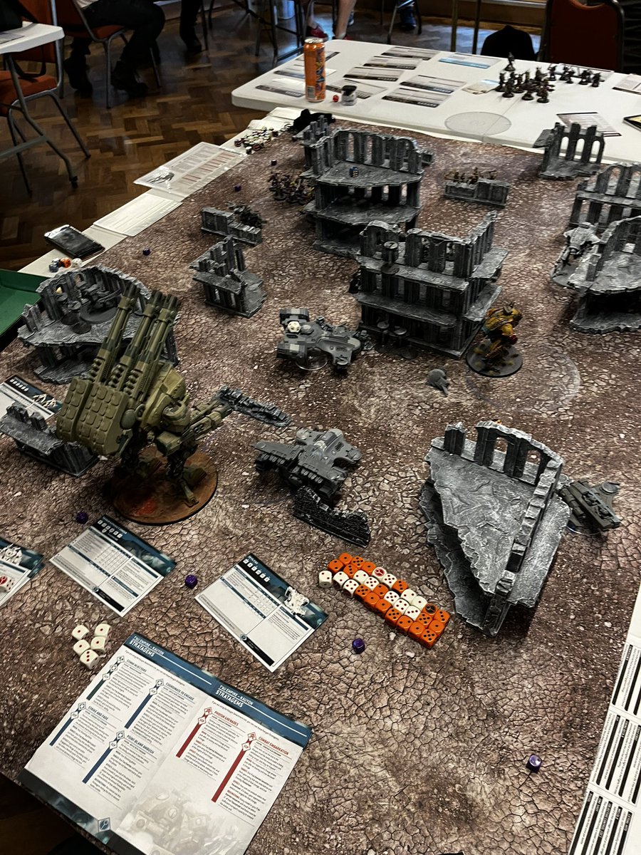 scribesofwar's tweet image. Many games happening yesterday lots of 40K again and also some bolt action and tiny tanks!