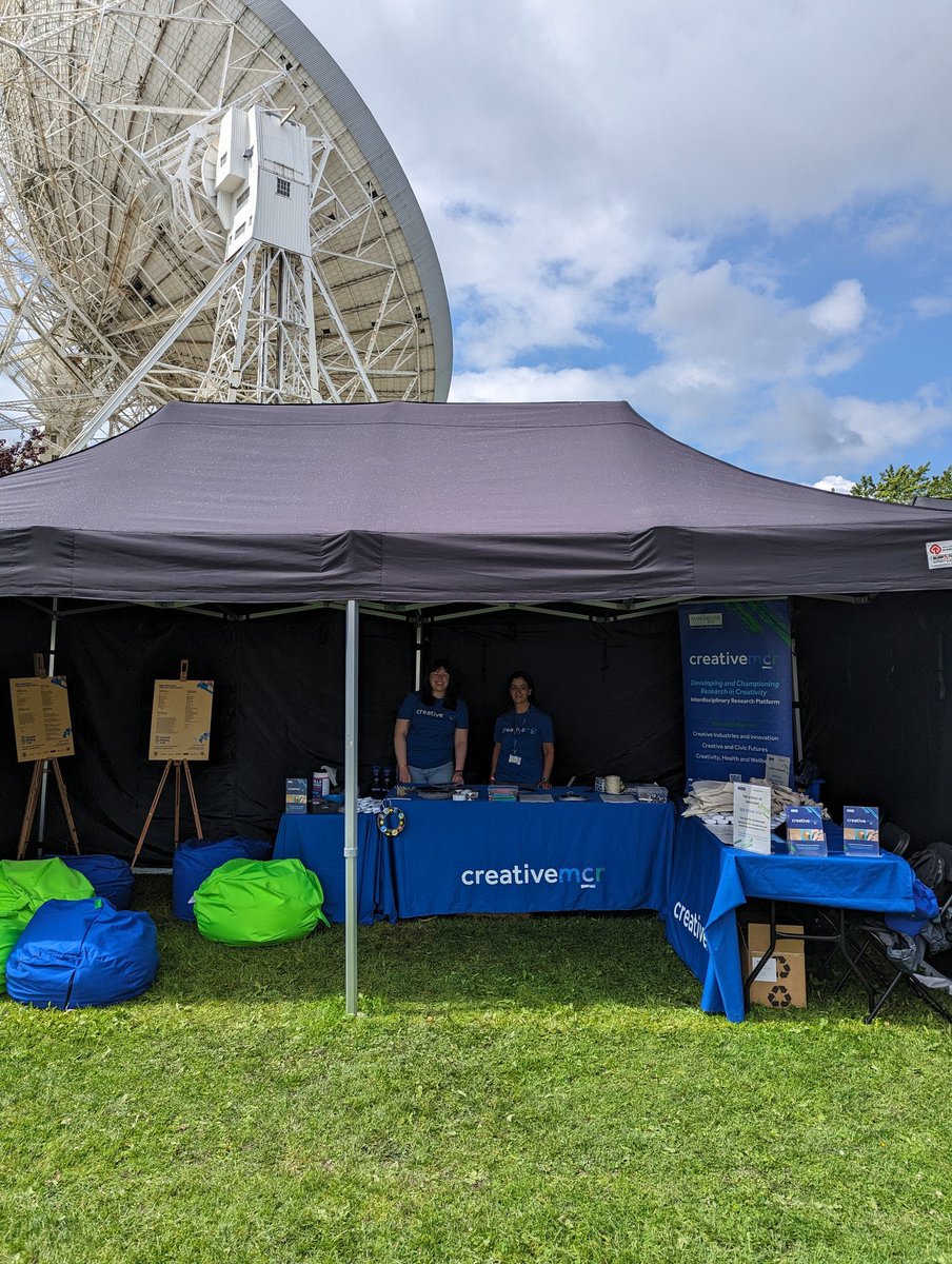UoMCreativeMCR's tweet photo. .@bluedotfestival you have been a blast! 🚀🎵
A fantastic 3 days meeting lots of people at the #CreativeMCR stall and events, who are engaged in arts, science &amp; research. 
Thanks to the amazing @jodrellbank staff who have worked tirelessly this weekend in challenging conditions https://t.co/Io6lP3cKCe