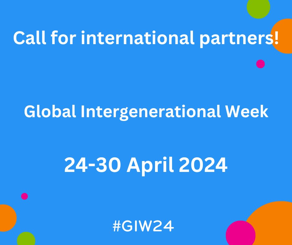 Last year, Global Intergenerational week brought together 15 countries🌍to celebrate all things intergenerational.

In 2024 we want it to be even bigger.

Today, we are launching our call for international participants.

Interested? e: Ruairidh@gwt.scot

#GIW2024