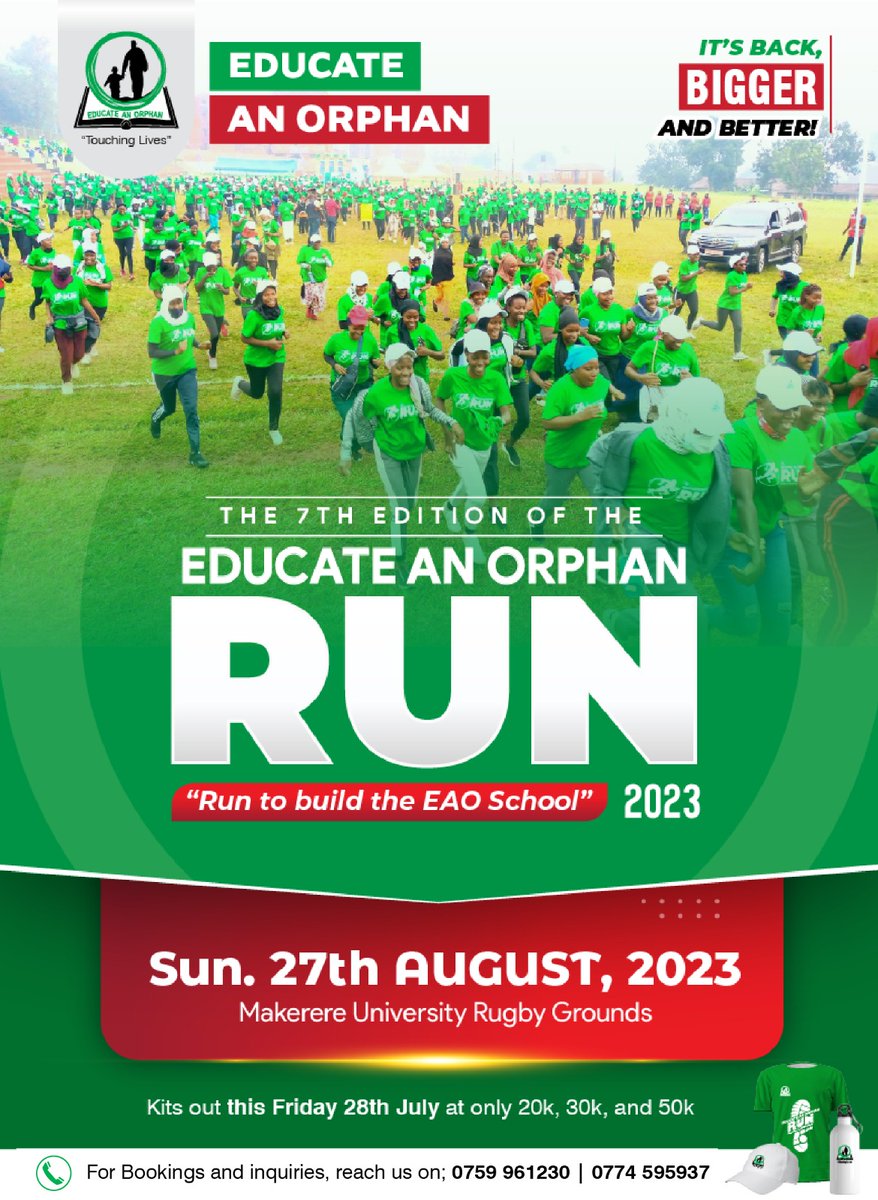 #CONFIRMED 
THE #EAORUN2023 IS BACK, BIGGER AND BETTER.
Scheduled for AUGUST 27, 2023, at <a href="/Makerere/">Makerere University</a> Rugby Grounds.
Prepare to secure your kit starting Friday July 28, 2023.