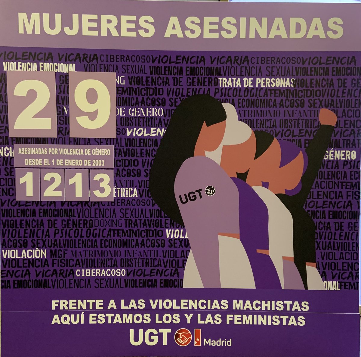 #UGTMadrid Condenamos el último asesinato por #ViolenciaDeGénero, Carmen de 54 años, se convierte en la víctima 1.213 desde el año 2003 y la 29 de lo que va de año, Carmen antes de morir delató a su expareja. 
 #NiUnaMas             
#UGTIgualdad 
#VivasNosQueremos