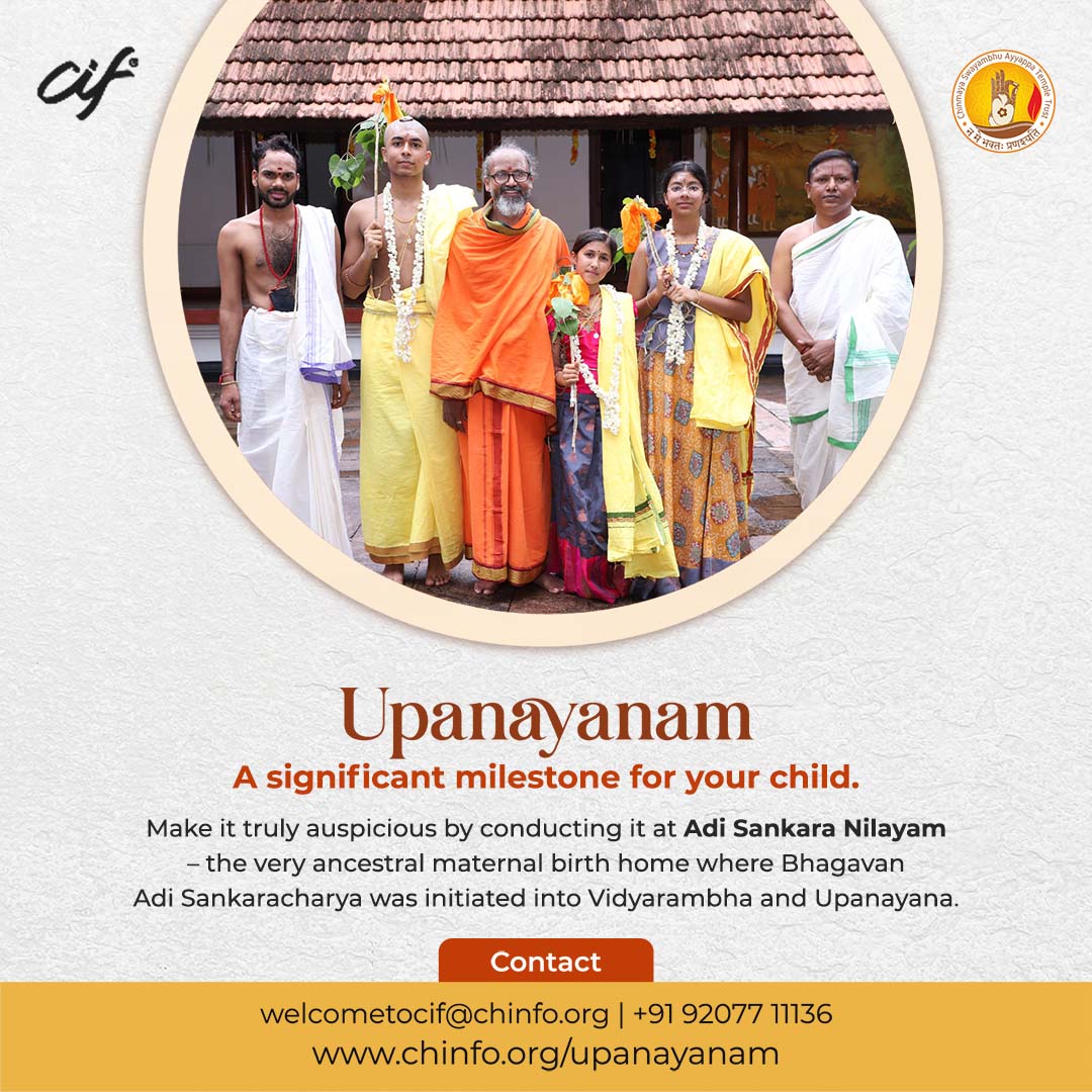ciftweets's tweet photo. #Upanayanam at #AdiSankaraNilayam is a truly unique experience, right from the blessed venue of Sri Adi Sankara’s birth home and Vidyarambham venue.
https://t.co/hvxgAwu8oi
#ChinmayaInternationalFoundation #CIF #Upanayana #Upanayan #Janeu #Yagyopavit #UpanayanSanskar https://t.co/hhEIE9t7Nn
