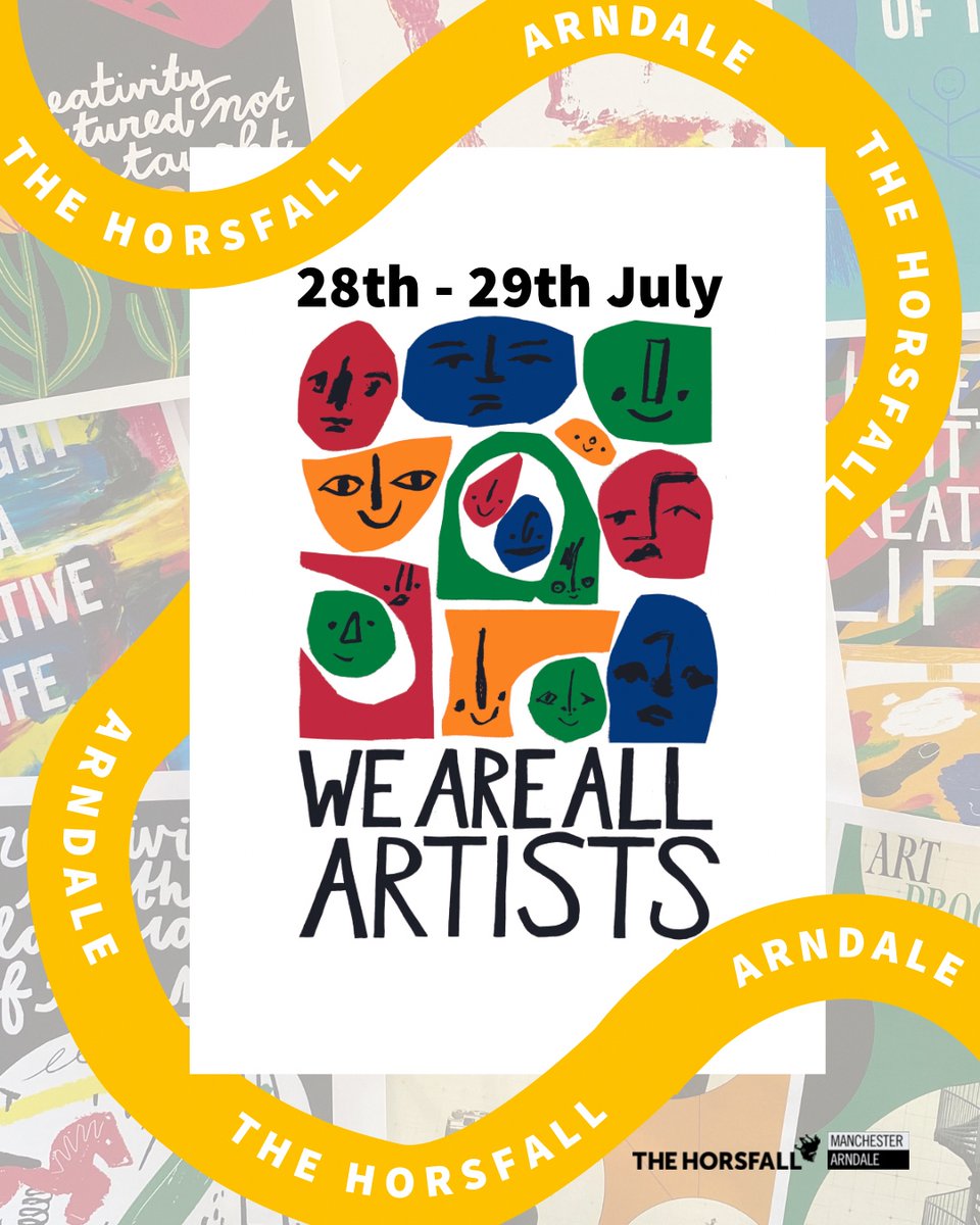 TheHorsfall's tweet photo. Have plans for next weekend? We will be holding our biggest-ever #creative drop-in session "We Are All Artists" @ManArndale at the end of this🎨🖌⁠
⁠
🗓Friday 28th &amp; Saturday 29th July⁠
⏰12pm – 5pm⁠
📍Exchange Court (outside Next)⁠
⁠
https://t.co/oXRliZcf2A

#Create https://t.co/gbwGup2XSn