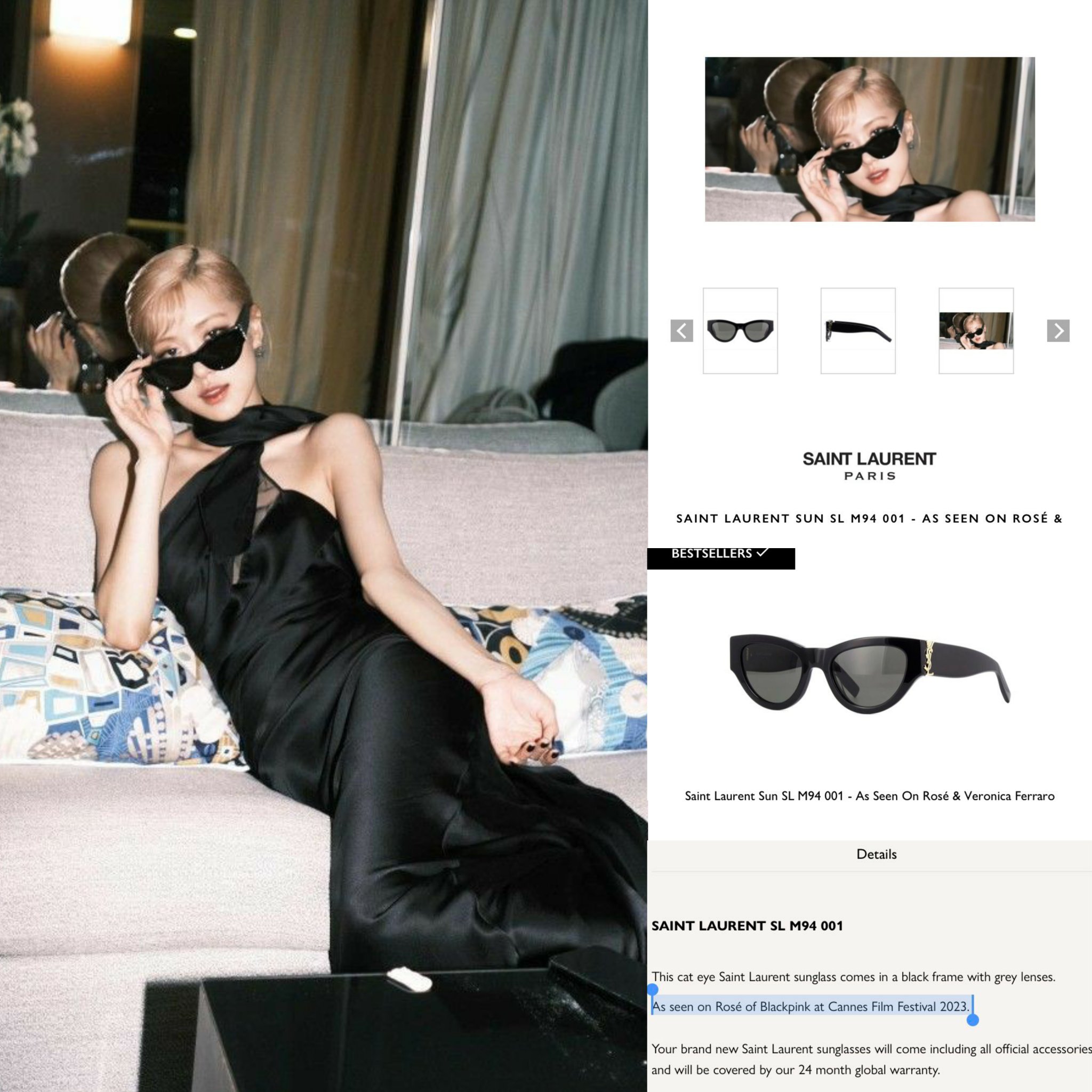 Saint Laurent SL M94 Cat Eye Sunglasses