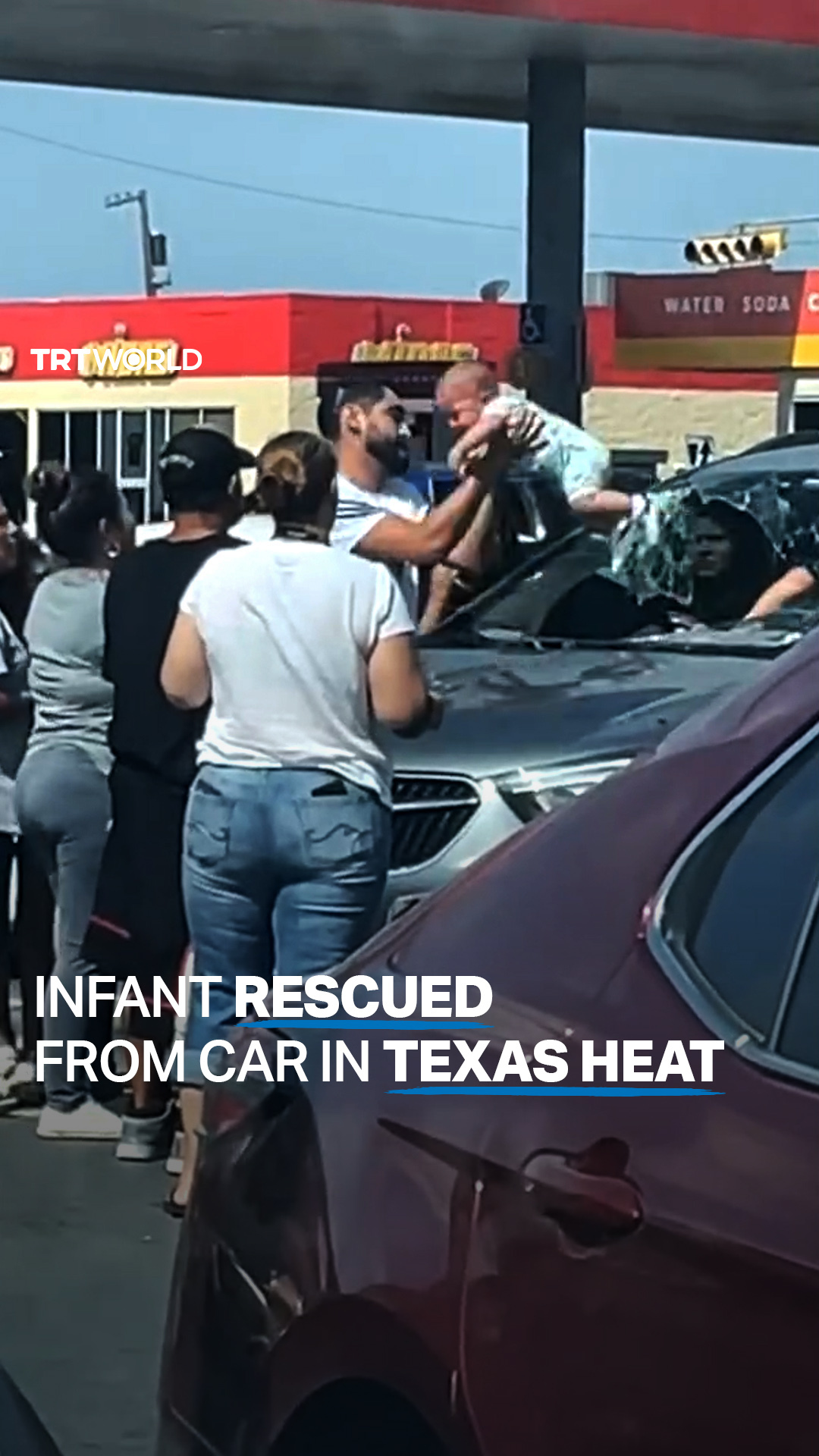 TRT World on Twitter "A father smashed the windshield of his car to