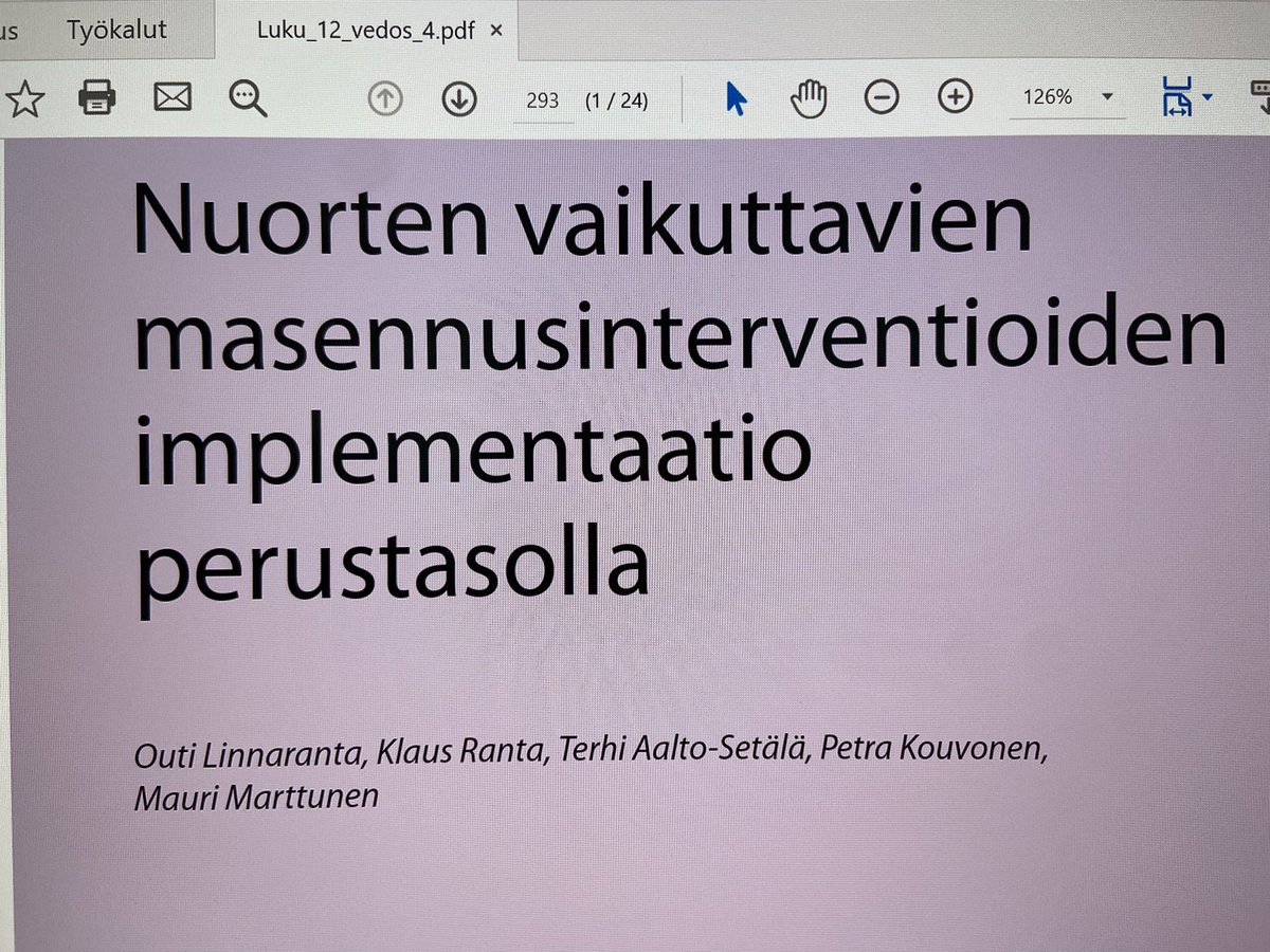 OLinnaranta's tweet photo. Vedoksen tarkistusta. Duodecimilta on tulossa kirja vuorovaikutusohjannasta eli IPC:stä. #ipc #vuorovaikutusohjanta #nuoret #masennus #implementaatio #vaikuttavuus #soteuudistus @THLorg @DuodecimFi #mielenterveysstrategia @imagine_stn https://t.co/LOdvESA7Sj