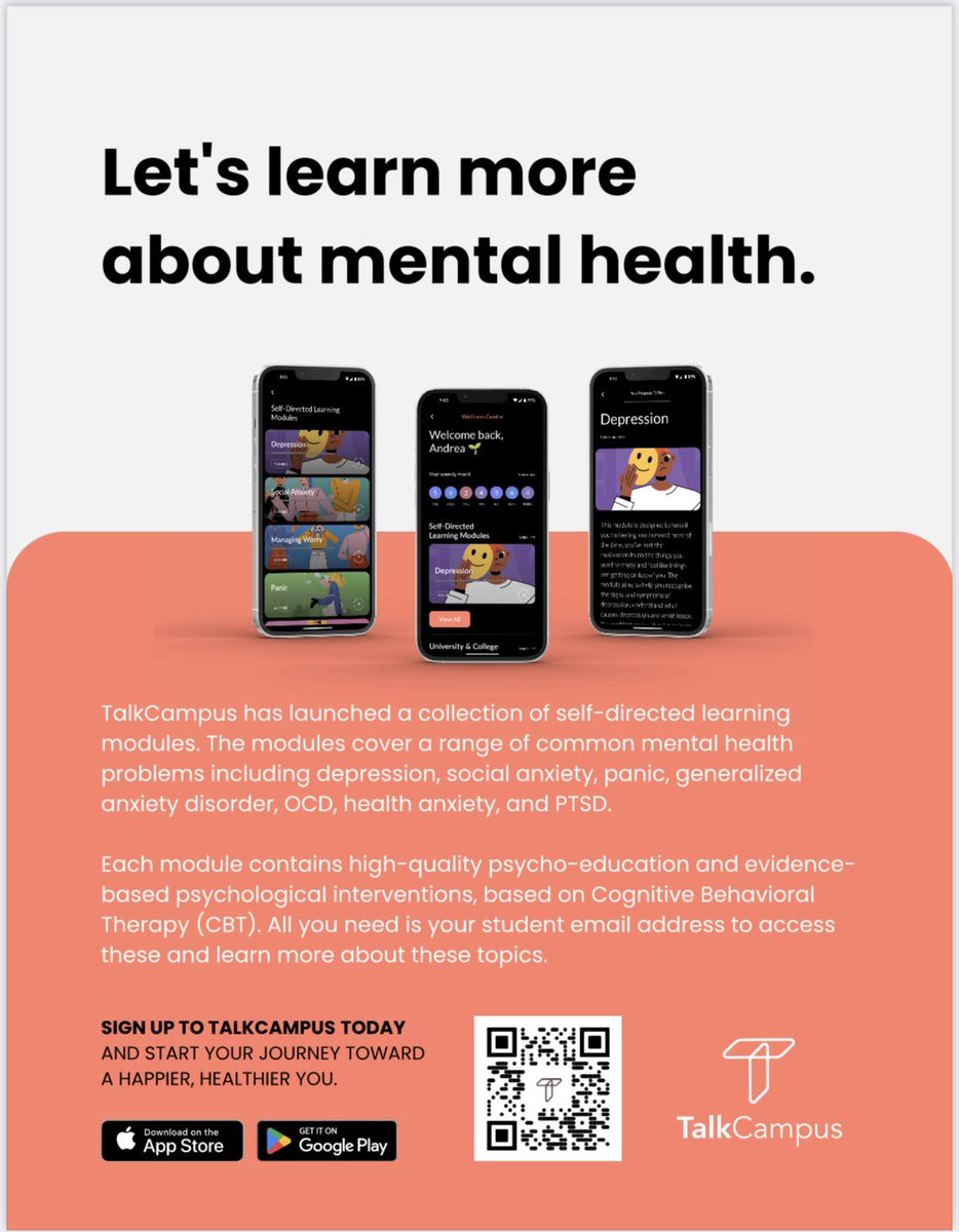TalkCampus has now launched a collection of self-directed learning modules!!

Join TalkCampus today to access these modules!

#TalkCampus #mentalhealth