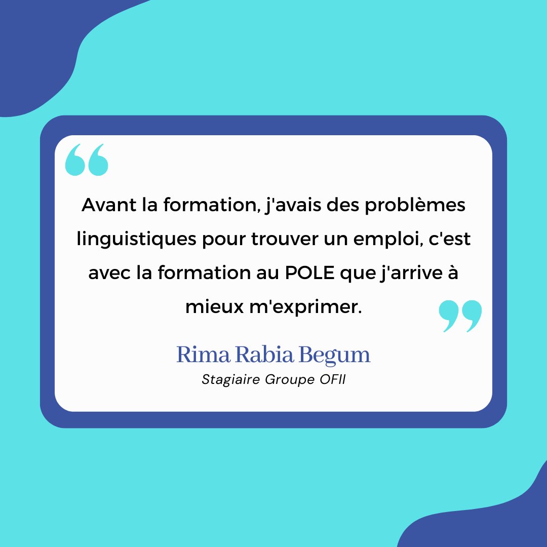 _LePole's tweet photo. 🙎‍♀️Rima Rabia, notre stagiaire, venant du Bangladesh, a suivi la formation #OFII. 
Quand elle a commencé le parcours, elle ne parlait quasiment pas #français.
Quelques mois plus tard, elle nous donne son retour en fin de formation :👇
Bravo Rima Rabia !👏👏👏 https://t.co/7flatxa3jN