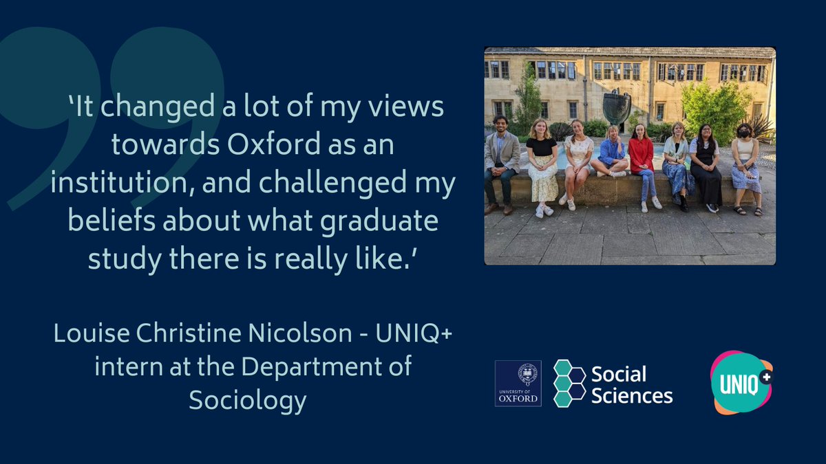 Unlock new perspectives with UNIQ+ research internships! Hear what Louise Christine Nicolson, a 2022 UNIQ+ intern, had to say about her transformative experience researching regional inequalities and accessibility to veterinary care in Scotland @SociologyOxford @uniqplusoxford