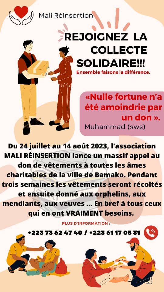 MaigaOumou18's tweet photo. Bonjour à tous, ceci est un campagne digital pour récolter des dons de vêtements pour ensuite les distribuées aux personnes qui en ont besoin, alors rejoignez nous dans notre luttes .
#Malireinsertion
#Donnation
#Marelamainducœur
#Jeunesse https://t.co/yB2PP9Synz