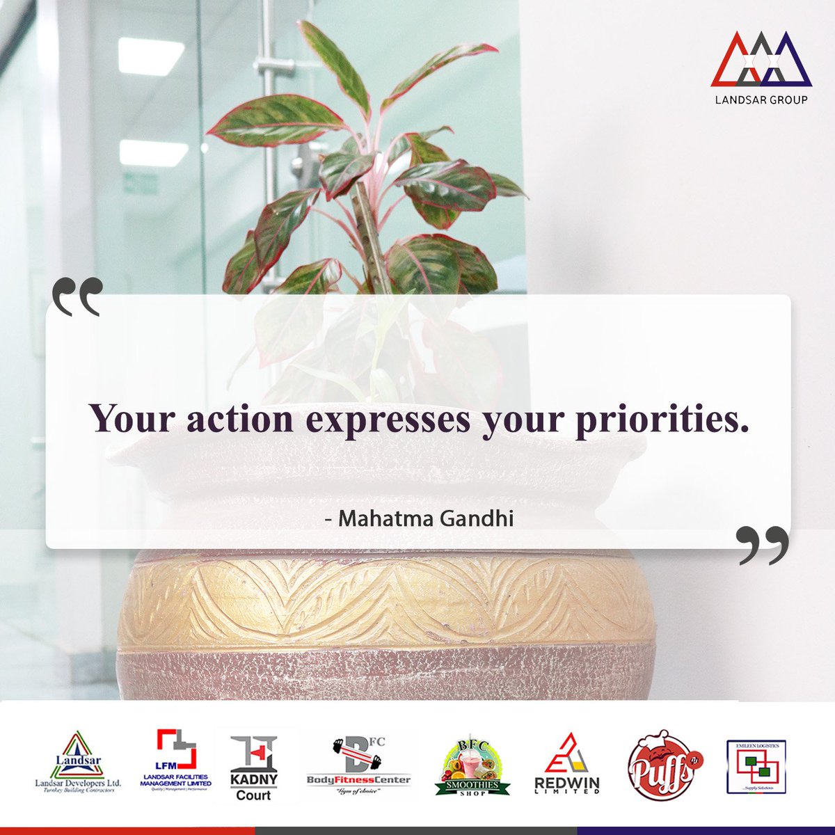 LFMANAGEMENT09's tweet photo. "Your actions expresses your priorities". Have a fruitful week. #quoteoftheweek #MondayMotivation https://t.co/lp1UXcGH2m