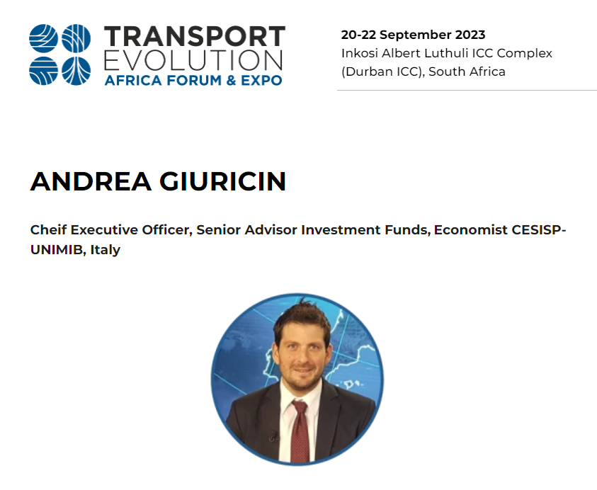 AndreaGiuricin's tweet photo. It's a great honor to be in the advisory board of the #TransportEvolution conference in #SouthAfrica and to be invited as speaker at this event.
We will discuss about #logistic and #transport for all the African continent. https://t.co/u47A6JC9Ta