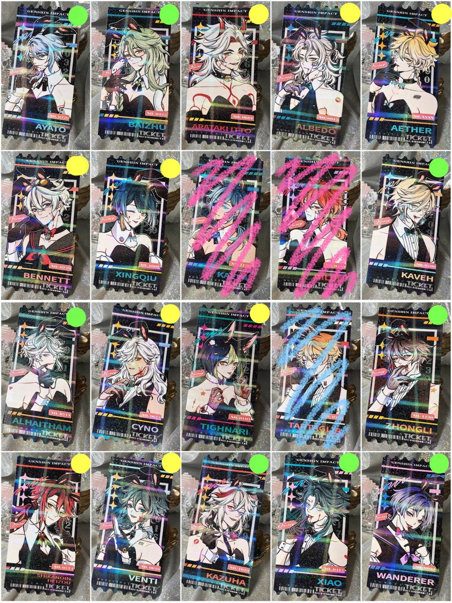 tarusgf's tweet photo. 猫吃吃吃鱼 split #3 – P9/ea

– fcfs
– marked 🟢 must be taken with 🟡
– fees tbf , neta

t. wts lfb genshin impact anipoca pc photocard https://t.co/JHb9nPifEc