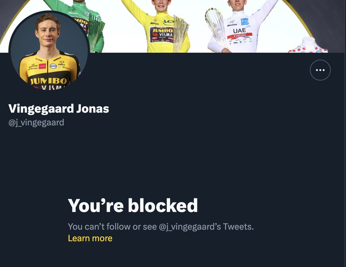 Benji Naesen (@benjinaesen) on Twitter photo I've been blocked by the fake Vingegaard account. 😂
Reminder: <a href="/j_vingegaard/">Vingegaard Jonas</a> is NOT Jonas. I've been blocked by the fake Vingegaard account. 😂
Reminder: <a href="/j_vingegaard/">Vingegaard Jonas</a> is NOT Jonas.