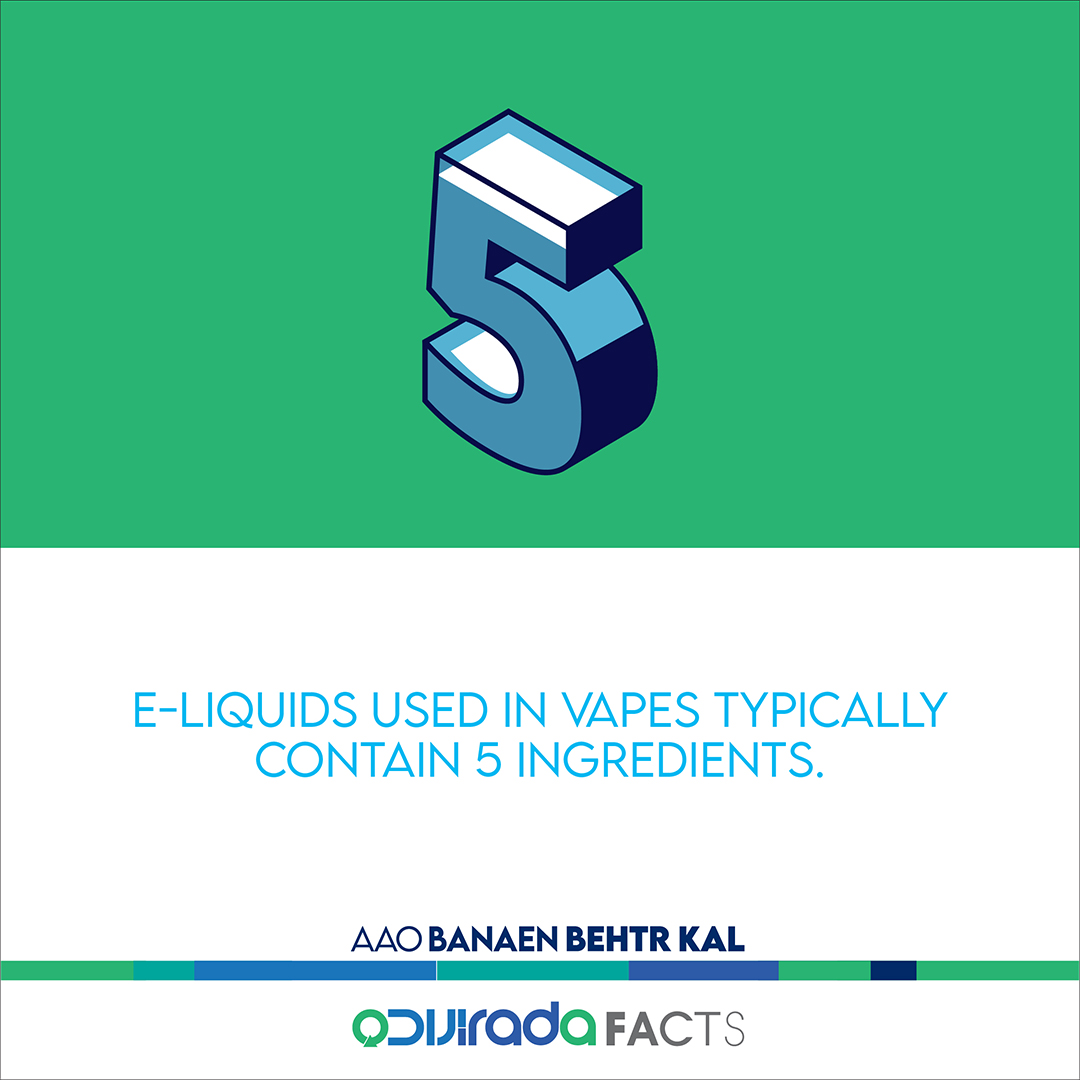 Vape e-liquids are composed of VG, PG, flavorings, nicotine, and water. #AaoBanaenBehtrKal #breakTHRu #THR