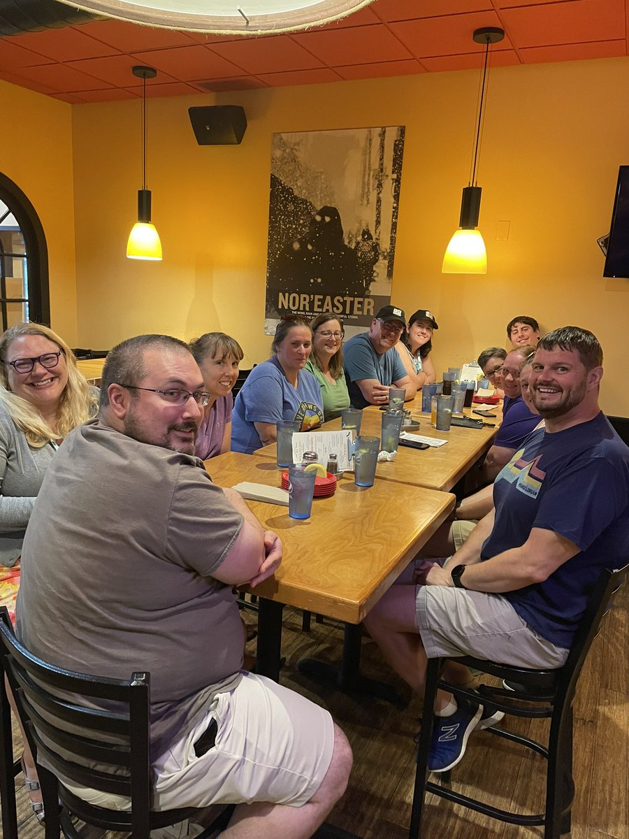projectlogin's tweet photo. Facilitators and friends Kickoff dinner to our CS Summer of Fun!
PD week starts today @unetweets
#CSSummerofFun23
#CSforME
#MaineteachesCS
#CS4Maine https://t.co/0hR1PTGOOW