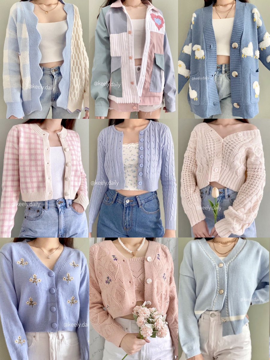 Cute cardigan &amp; sweater 💜

a thread