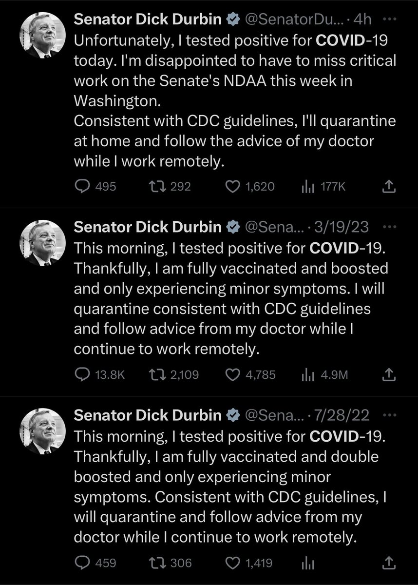 <a href="/SenatorDurbin/">Senator Dick Durbin</a> That vaccine working really well, I see…