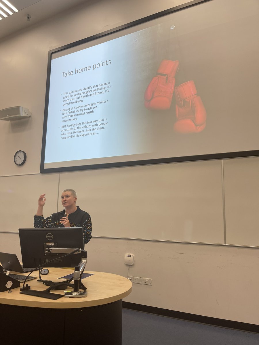 UoSPsychD's tweet image. Aoife Ryan: there are a lot of overlaps with the mechanisms and means of change in boxing and formal therapy BUT this is more accessible for “hard to reach” young people
#Psychology #DClin #PsychD #Research