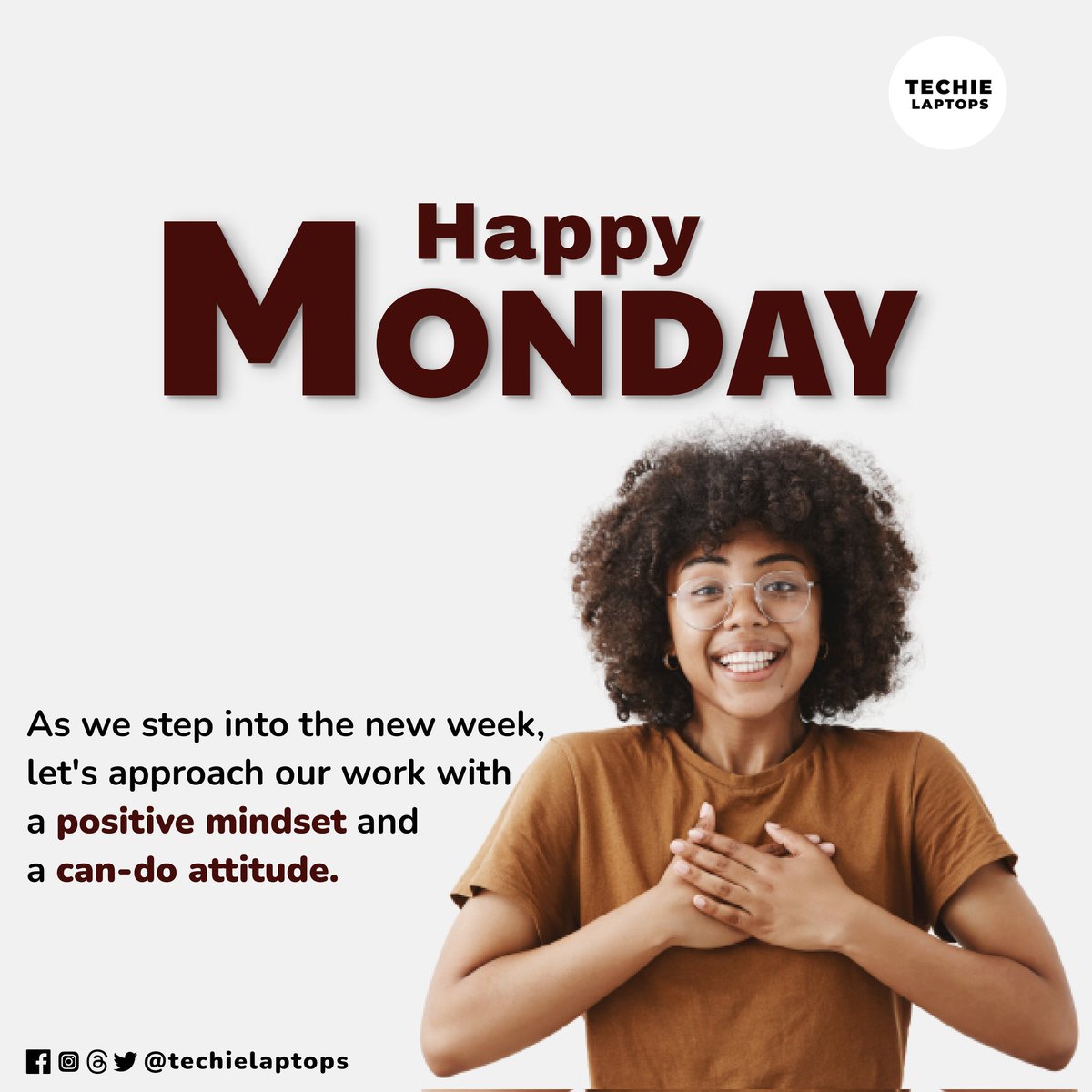 techielaptops's tweet photo. As we step into the new week, let's approach our work with a positive mindset and a can-do attitude.  Happy New Week! ☀️

#TechieLaptops 
#TechieLaptopsCares 
#happynewweek 
#24thofjuly https://t.co/wjqO2Zz72N