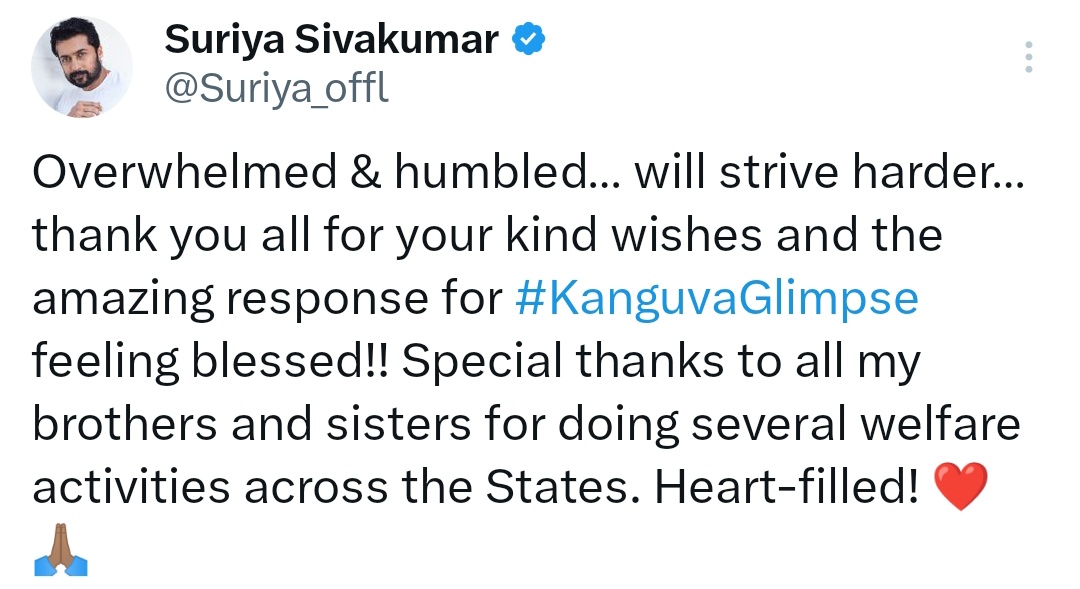 Thanks Note from anna ♥️🫂🤌

#Suriya #KanguvaGilmpse