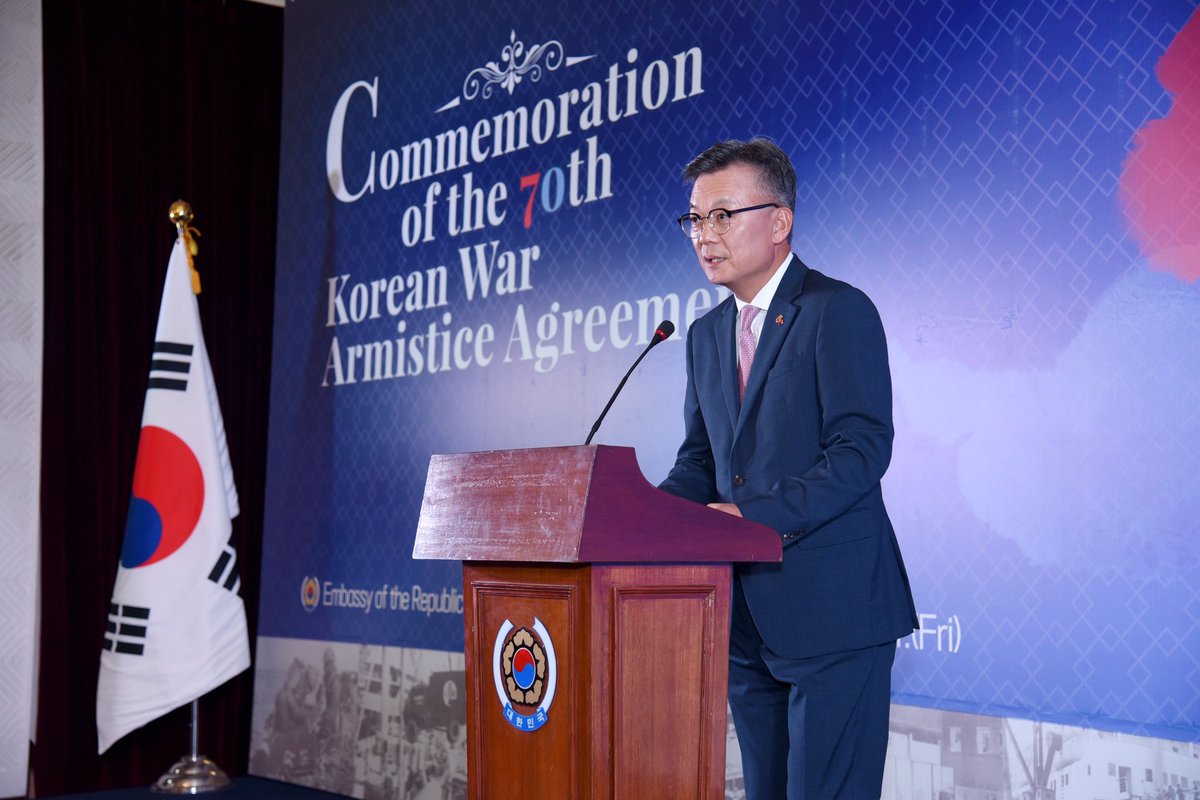 On July 21st, the Embassy of the Republic of Korea (@ChangJaebok1) hosted a commemoration ceremony of the 70 years of Korean Armistice Day. https://t.co/s2vPeYXcfH