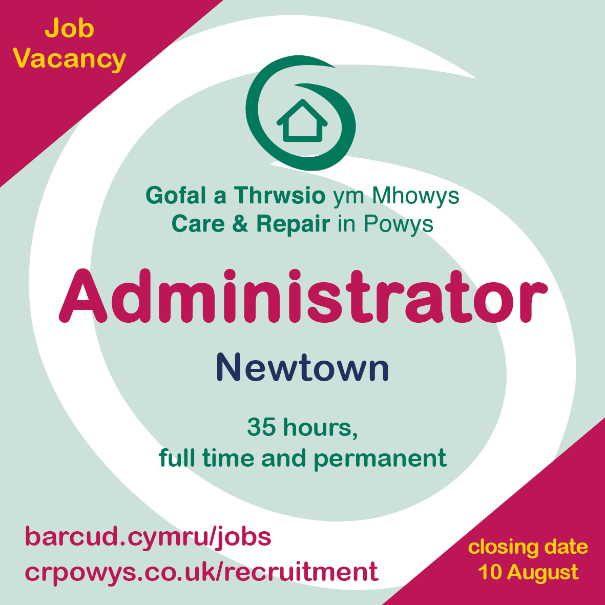 CRPowys's tweet photo. We are recruiting! 

We support flexible working so this is a hybrid post based in our office in Newtown, but you can work for up to 3 days a week from home.

You can apply online at https://t.co/Ek428btnof or contact us on 01686 620760 or enquiries@crpowys.co.uk. https://t.co/TWK2fP6z9x