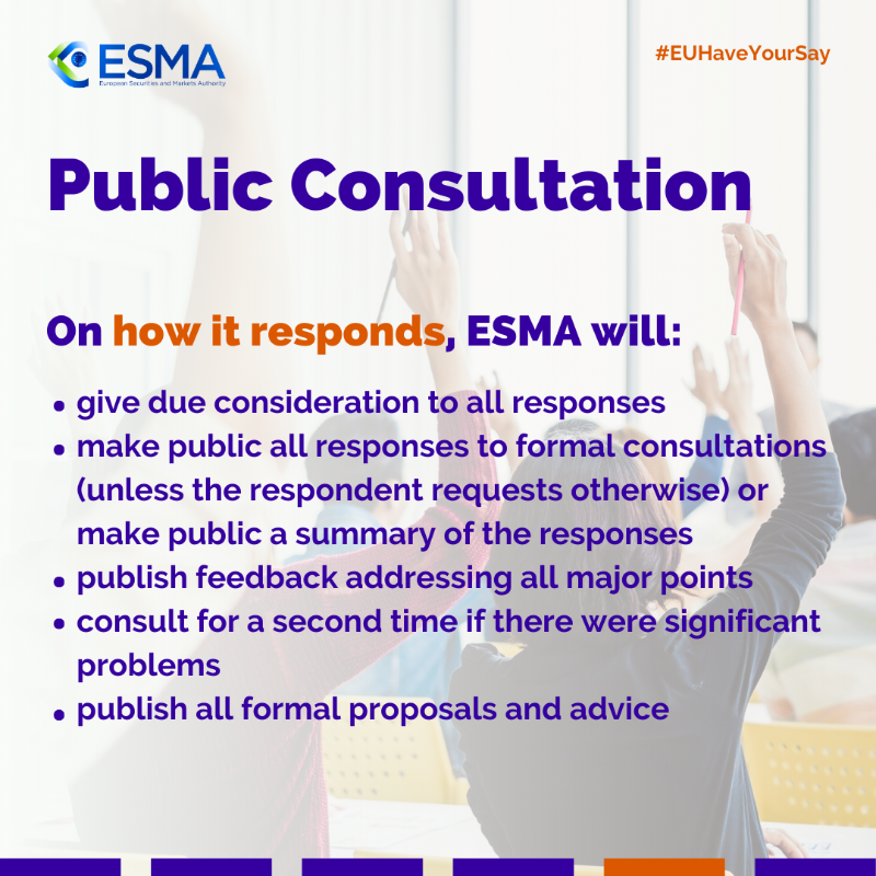 ESMAComms's tweet photo. 📢 #EUHaveYourSay | #ESMA consultations → https://t.co/ZNEhU14PgU

▪️ RTS under revised ELTIF Regulation⏳24 Aug.
▪️ #DORA policy products⏳11 Sept.
▪️ Call for Evidence on sustainability in suitability and product governance⏳15 Sept.
▪️ #MiCA 1st consultation package⏳20 Sept.