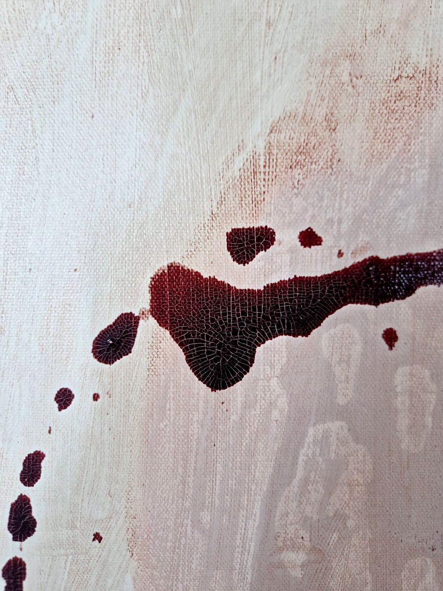 DirtyFloArt's tweet photo. "The way of woman" - DNA 
Drying process 
Red and yellow 
#art #red #painting #kunst https://t.co/Fmu4DRiQk9