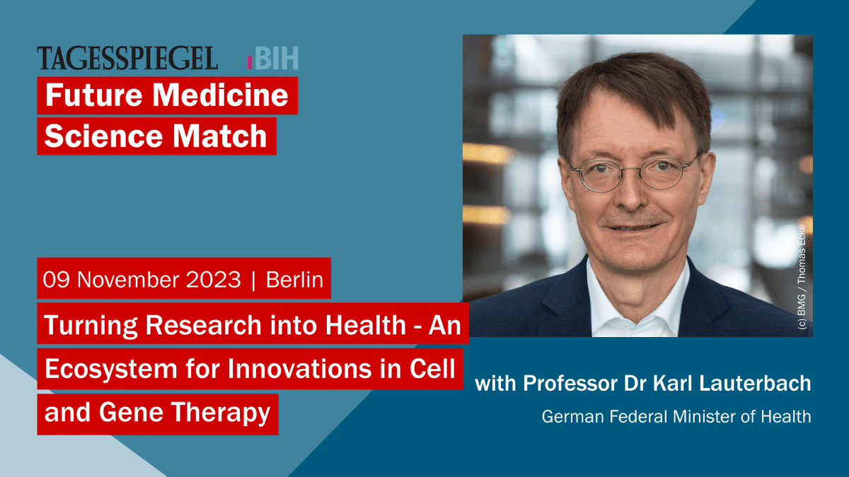 Live_TSP's tweet photo. The #FutureMedicine #ScienceMatch programme fills with leaders from health & research sectors!
We are happy to announce that you can expect a keynote address by @Karl_Lauterbach @BMG_Bund.
Here you will find all information about the science conference: https://t.co/IPEL34mWTh https://t.co/H7dwMGXp5Q
