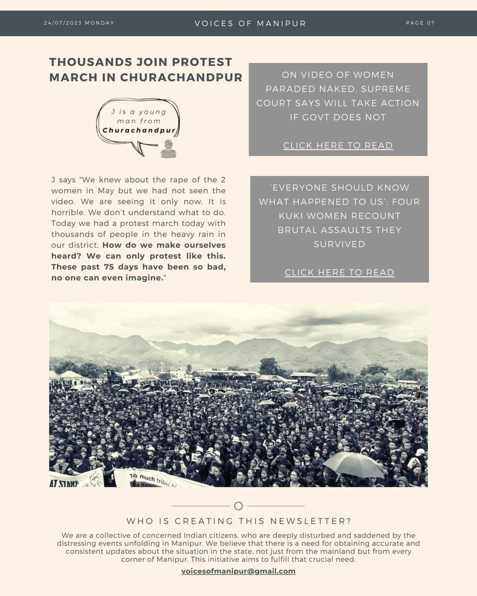 'I want to make a sincere appeal through #VoicesofManipur to all the youths of Manipur, we must join hands regardless of our differences to stop the ongoing atrocities. As long as violence continues, it would be difficult to even seek peace'. An appeal from a Manipur Citizen