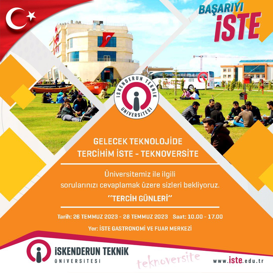 isteEduTr's tweet photo. Üniversitemiz ile ilgili sorularınızı cevaplamak üzere sizleri Tercih Günlerimize bekliyoruz. https://t.co/uFhPh7cNvE