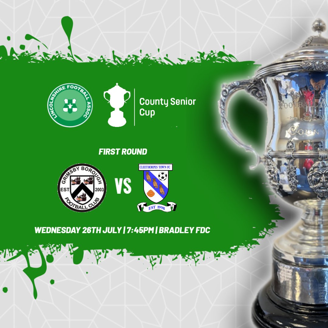 Lincolnshire FA (@lincolnshirefa) on Twitter photo The "El Haddocko" derby between <a href="/Grimsby_Borough/">Grimsby Borough F.C.</a> and <a href="/CleeTownFC/">(C)leethorpes Town FC</a> in the First Round of the 2023/24 Lincolnshire FA County Senior Cup is this evening! 🏆
🏟 Bradley Football Development Centre, Bradley Road, Grimsby, DN37 0AG
⏰ 7:45pm K/O
🎫 tinyurl.com/3vbuz6tp The "El Haddocko" derby between <a href="/Grimsby_Borough/">Grimsby Borough F.C.</a> and <a href="/CleeTownFC/">(C)leethorpes Town FC</a> in the First Round of the 2023/24 Lincolnshire FA County Senior Cup is this evening! 🏆
🏟 Bradley Football Development Centre, Bradley Road, Grimsby, DN37 0AG
⏰ 7:45pm K/O
🎫 tinyurl.com/3vbuz6tp