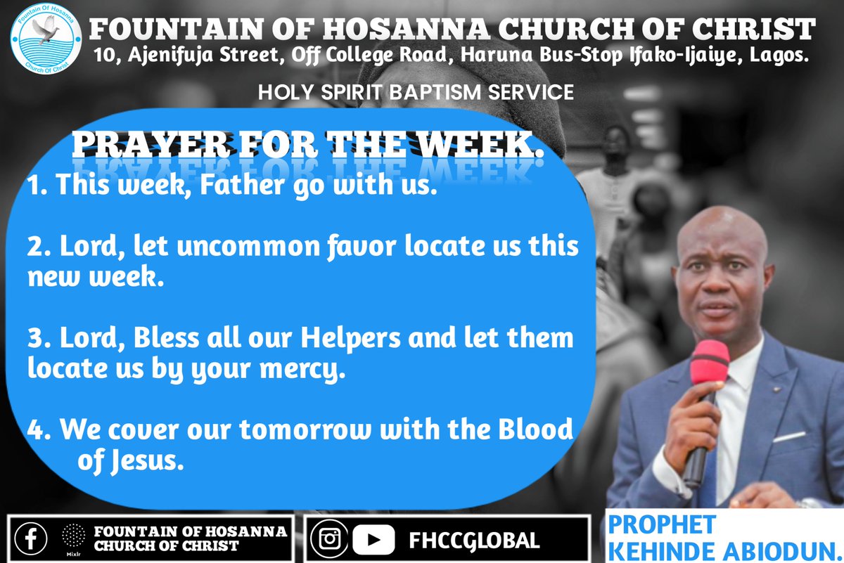 fhcc_global's tweet photo. 𝐆𝐨𝐝 𝐛𝐞 𝐰𝐢𝐭𝐡 𝐲𝐨𝐮 𝐭𝐡𝐢𝐬 𝐰𝐞𝐞𝐤. 𝐀𝐌𝐄𝐍. #NewWeek #newgrace https://t.co/rUw0AYxEGz