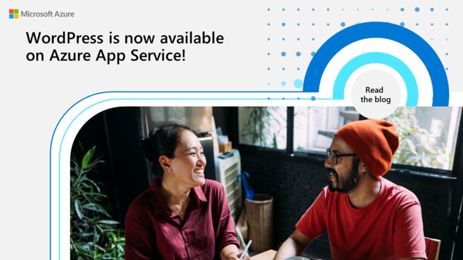 microsofttech's tweet image. Get started on your next WordPress website directly from the Azure Portal: msft.it/6017g7Ikl
#AzurePaaS