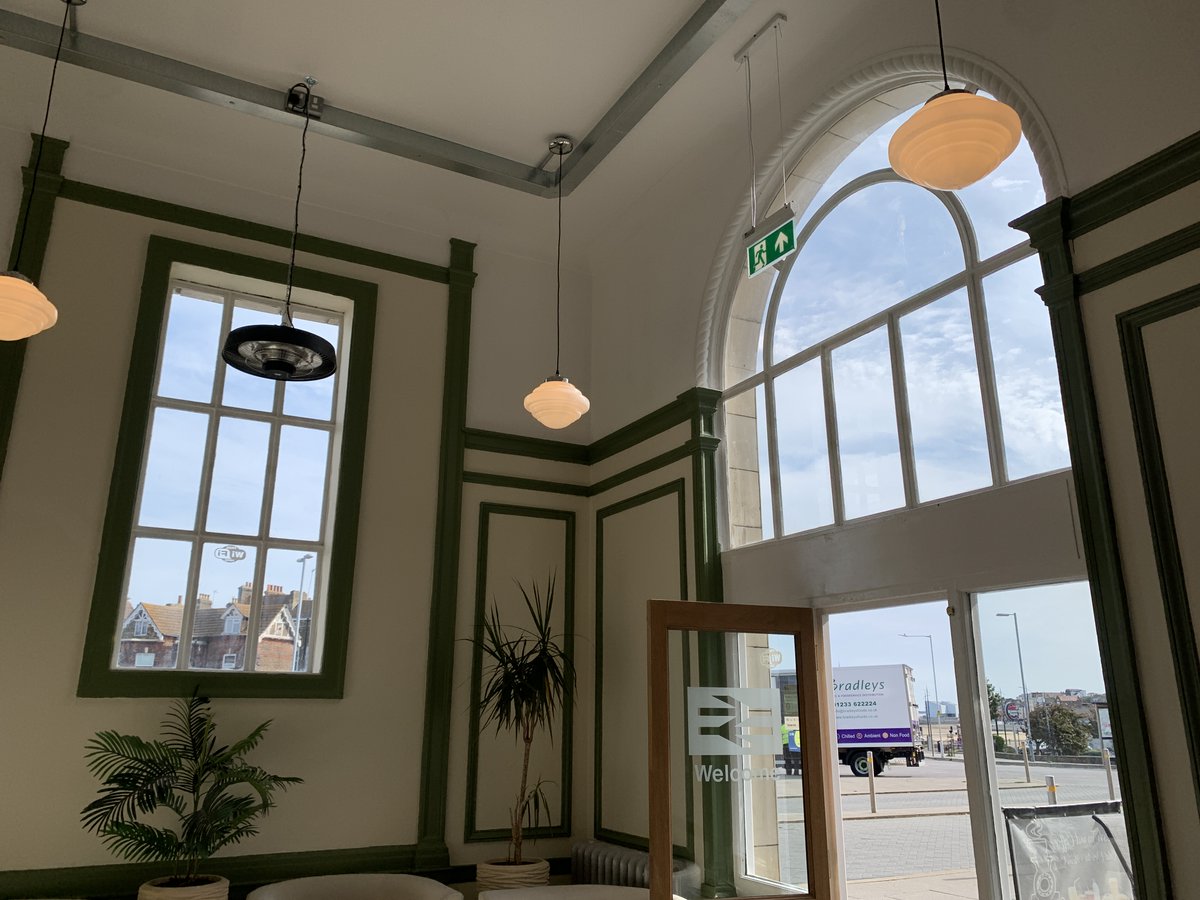 The Margate Mercury (@margatemercury) on Twitter photo The newly renovated <a href="/coffeestationSE/">@we_are_coffee_station</a> at Margate Station has been revealed, and it looks wonderful!
They've worked with <a href="/EnglishHeritage/">English Heritage</a> and <a href="/Se_Railway/">Southeastern</a> to reveal all the original features in the space which included removing the suspended ceiling.
1/3 The newly renovated <a href="/coffeestationSE/">@we_are_coffee_station</a> at Margate Station has been revealed, and it looks wonderful!
They've worked with <a href="/EnglishHeritage/">English Heritage</a> and <a href="/Se_Railway/">Southeastern</a> to reveal all the original features in the space which included removing the suspended ceiling.
1/3