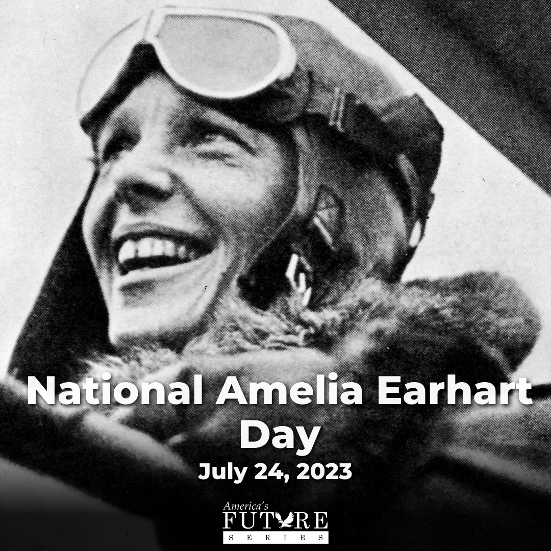 Celebrating Amelia Earhart on National Amelia Earhart Day! Born on this day in 1897, Earhart is an aviation pioneer and an inspiration. #AmeliaEarhart #AviationPioneer #NationalAmeliaEarhartDay #Inspiration #SkyHighAchievements