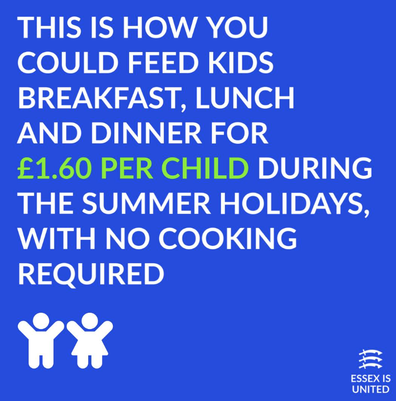 EssexIsUnited's tweet photo. PLEASE SHARE THIS AS IT COULD HELP STRUGGLING PARENTS - This is how it is possible to buy kids three meals a day for £1.60 per child this summer without cooking.

Big thanks to Mortgage Free Leigh for collating this information. https://t.co/GFbpVJYK8R