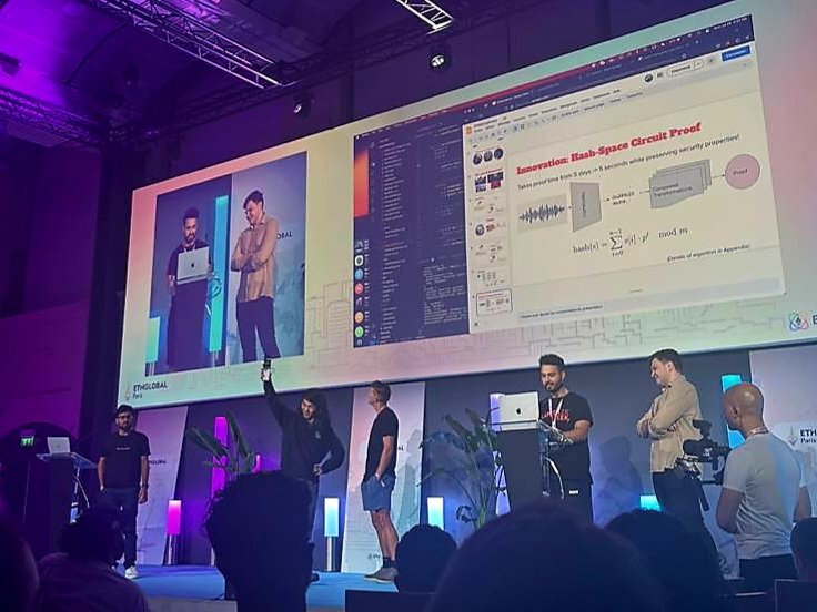 manuj (@mxshra) on Twitter photo Our awesome team on-stage!
<a href="/Eito_Miyamura/">Eito Miyamura | 🇯🇵♨️</a> <a href="/dimitrov_radko/">Rado</a> <a href="/ac_crypto/">NEW ACCOUNT alexocheema</a> <a href="/LucasEge/">Lucas Ege</a> <a href="/HomeDAO_live/">HomeDAO 🏴☠️</a>
Repo (built with <a href="/Raspberry_Pi/">Raspberry Pi</a> x <a href="/NoirLang/">Noir</a>): github.com/Miyamura80/ZKM… Our awesome team on-stage!
<a href="/Eito_Miyamura/">Eito Miyamura | 🇯🇵♨️</a> <a href="/dimitrov_radko/">Rado</a> <a href="/ac_crypto/">NEW ACCOUNT alexocheema</a> <a href="/LucasEge/">Lucas Ege</a> <a href="/HomeDAO_live/">HomeDAO 🏴☠️</a>
Repo (built with <a href="/Raspberry_Pi/">Raspberry Pi</a> x <a href="/NoirLang/">Noir</a>): github.com/Miyamura80/ZKM…