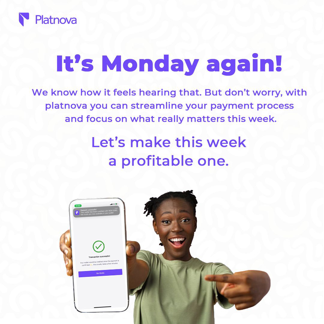 A fun Monday is possible with Platnova

Seamlessly carry out all your local and international transactions this week with zero charges on Platnova

Download platnova app today on ios and android

#platnova #monday #newweek #globalpayments #moneysaving #billspayments #TwitterX