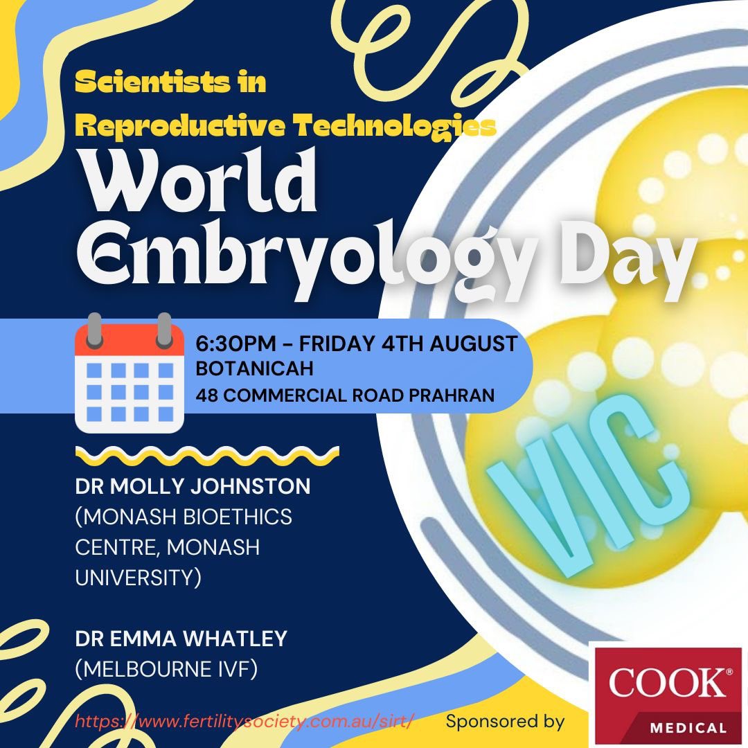 Have you registered for the @SIRTnews World Embryology Day Event yet? Thrilled to have amazing guest speakers @MollyLJohnston and @EmmaWhatley3 join us! 💫 RSVP: lnkd.in/gjYuwYr8 Proudly sponsored by @CookMedical