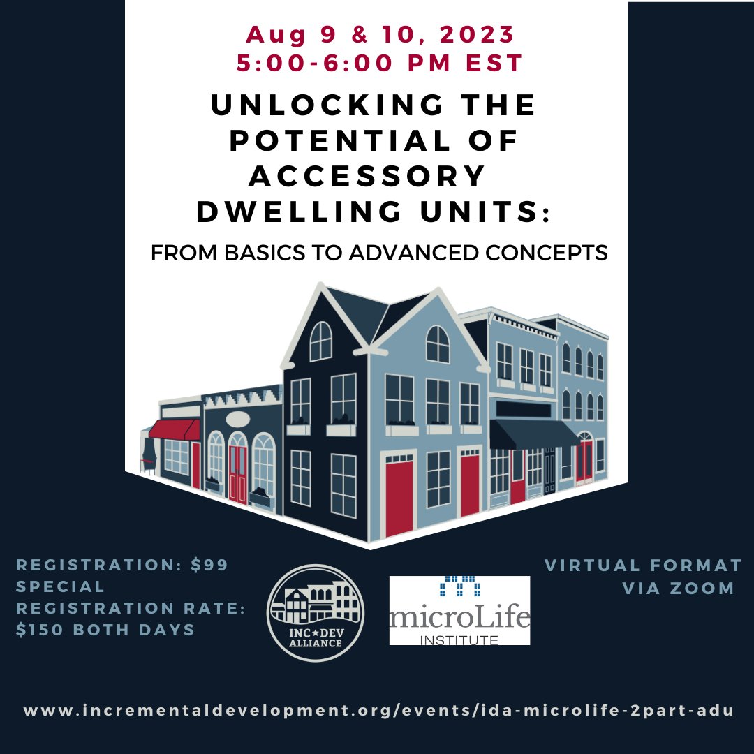 IncDevAlliance's tweet photo. This course delves into the fundamentals of ADUs and explores advanced concepts, providing a solid foundation for participants to embark on their ADU projects, led by industry expert Kol Peterson.

60 min presentation

https://t.co/eDfnQWQ4Bd https://t.co/ILuhwXnIHU